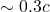 \sim 0.3c