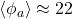 \langle \phi_a \rangle \approx 22