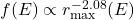 f(E)\propto r_{\mathrm{max}}^{-2.08}(E)