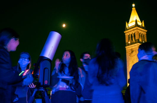 Undergraduate Astronomy Society star party on the roof of Campbell Hall on October 12, 2021.