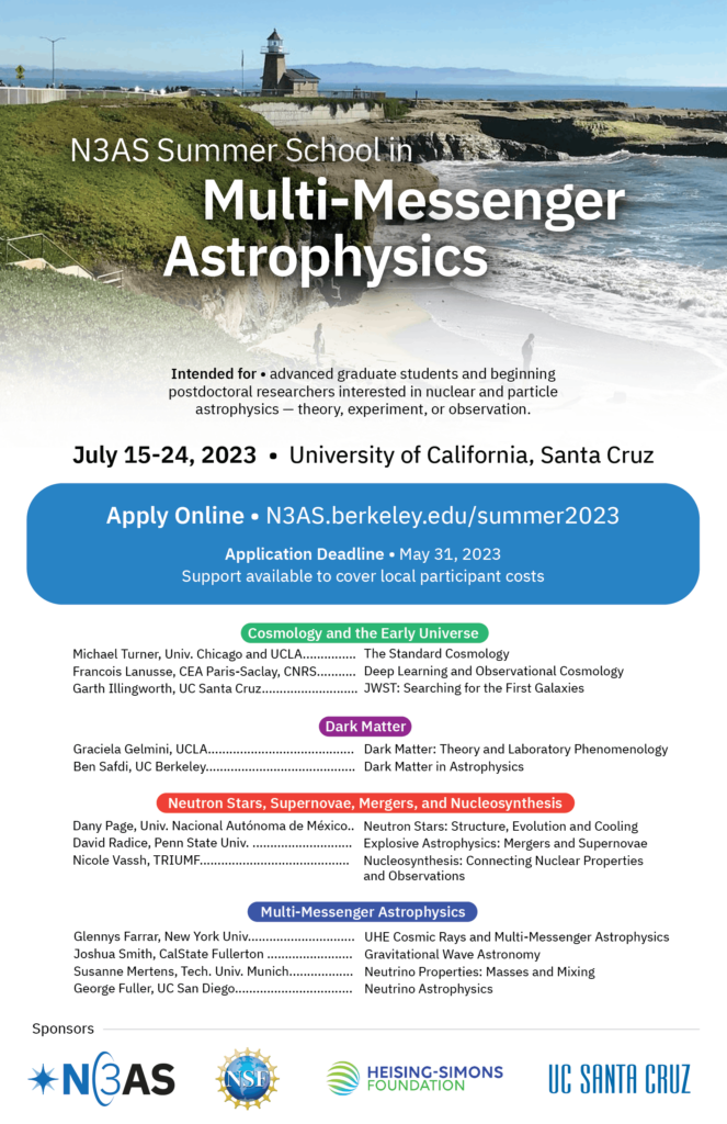 Poster for 2023 N3AS Summer School